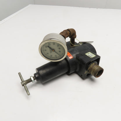Parker 08R513AB Pneumatic Air Pressure Regulator with Gauge 250 PSI 175 F Max