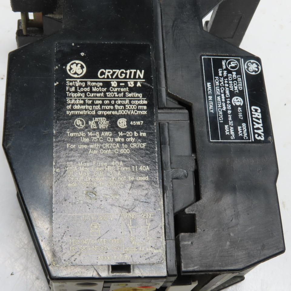 GE CR7G1TN CR7XY3 Overload Relay 10-13A