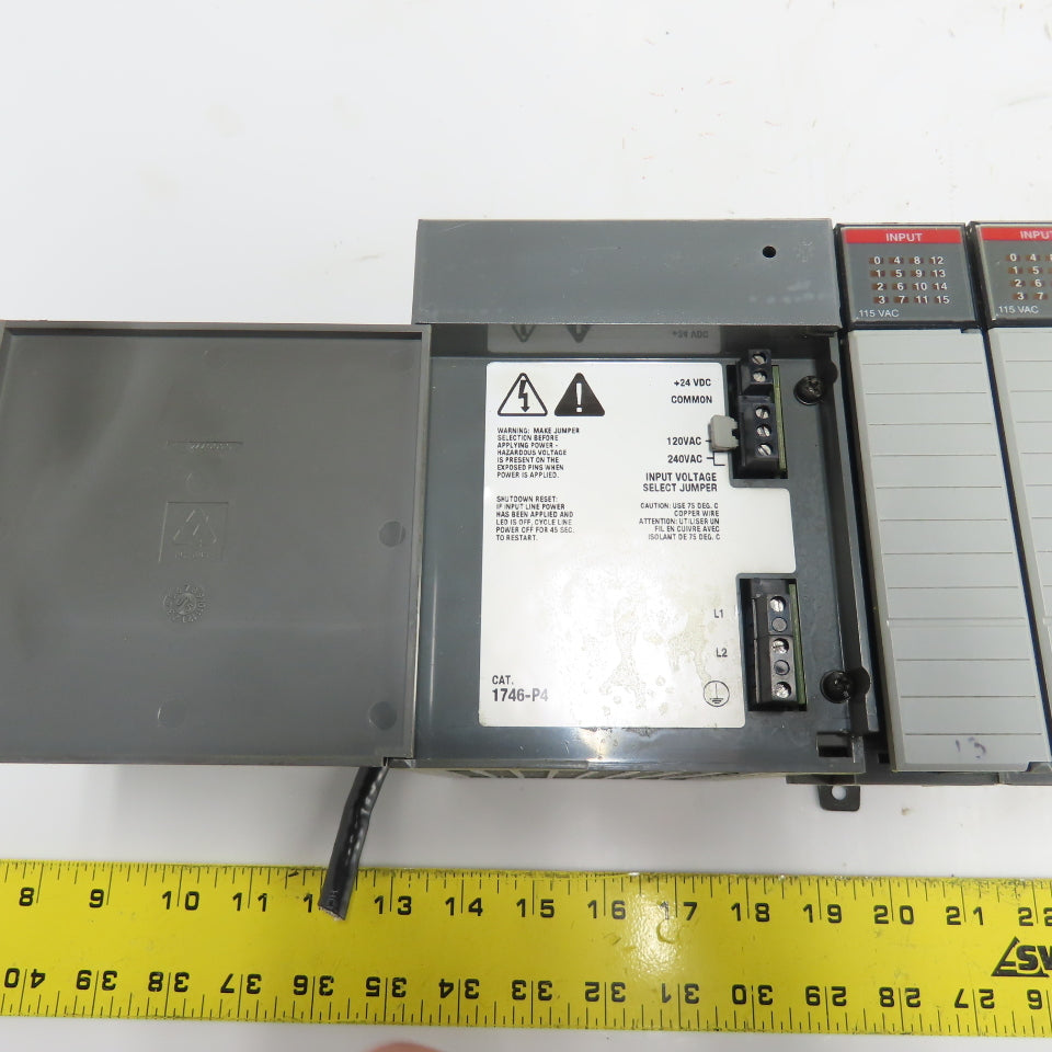 Allen-Bradley 1746-A13 SLC 500 13-Slot Chassis W/ 1746-P4 And I/O Modules
