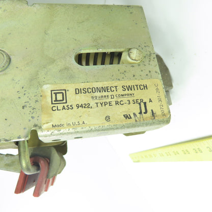 Square D 9422-RC3 Fusible Safety Disconnect Switch Series A 30A 600VAC