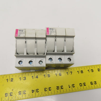 ETI EFD 10 3-Pole 32A 690V DIN Rail Mount Fuse Holder Lot Of 2