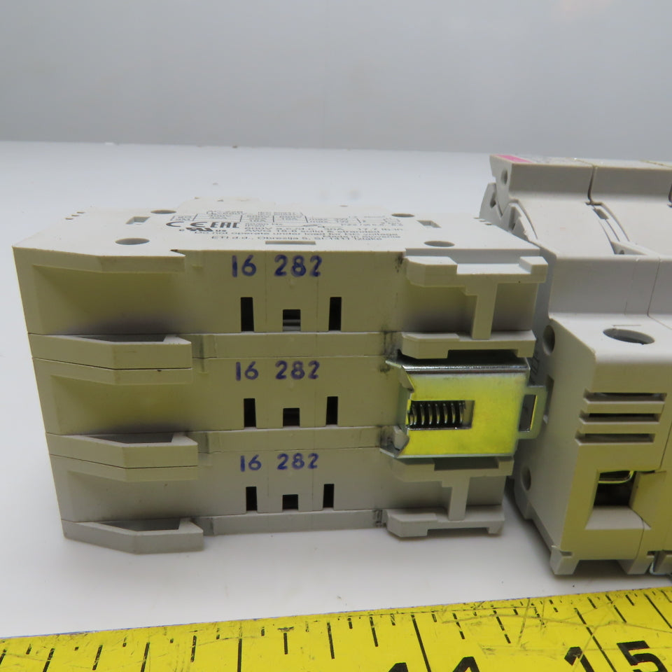 ETI EFD 10 3-Pole 32A 690V DIN Rail Mount Fuse Holder Lot Of 2