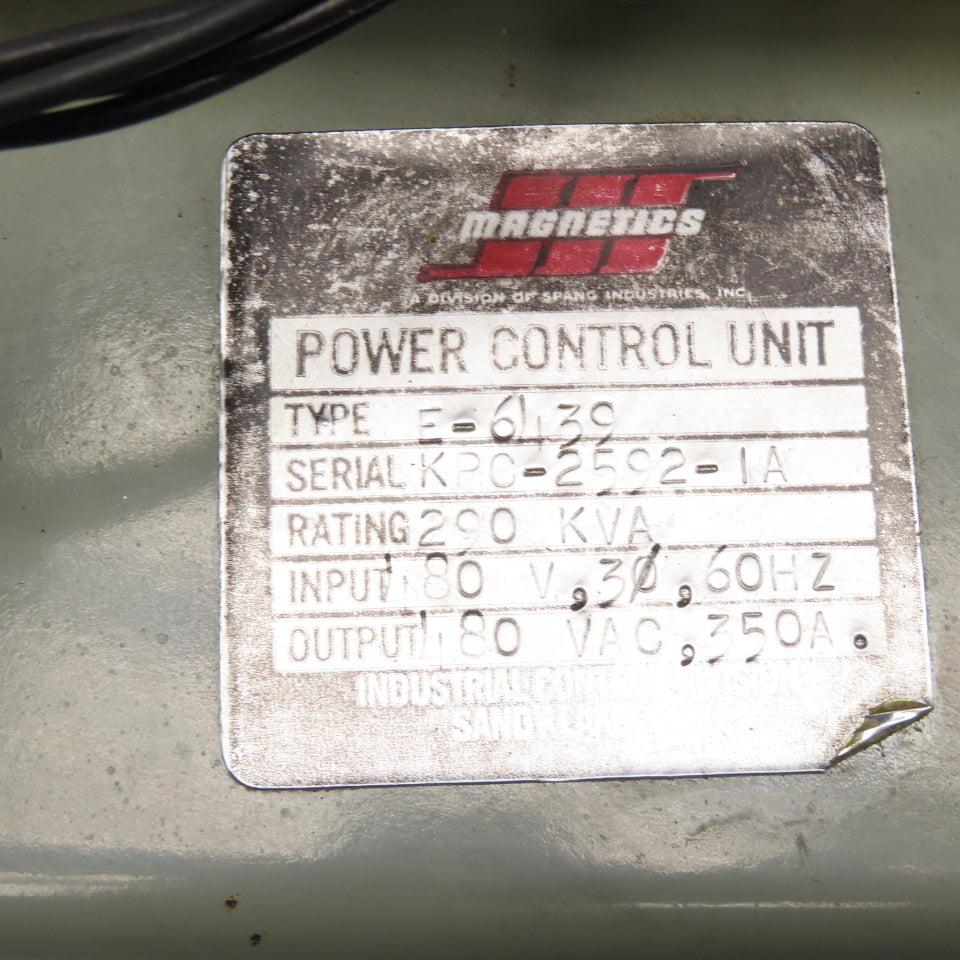 Magnetics E-6234-0004 E-6139 Power Control Unit 290kVA 80V 350A