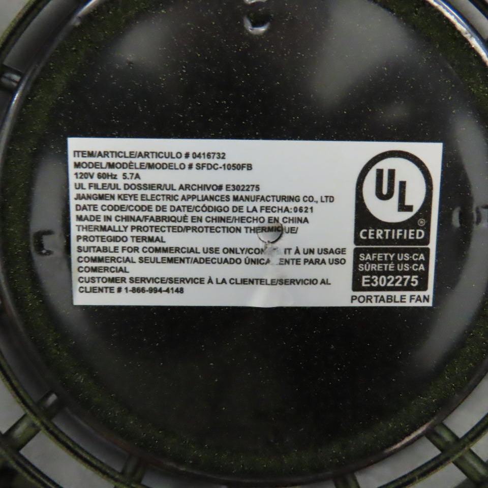 Utilitech SFDC-1050FB 5.7A 42" High Velocity Portable Drum Fan 120V 1Ph