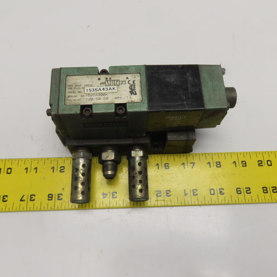Numatics 153SA43AK Solenoid Pilot Operated Valve 150 PSIG 120V