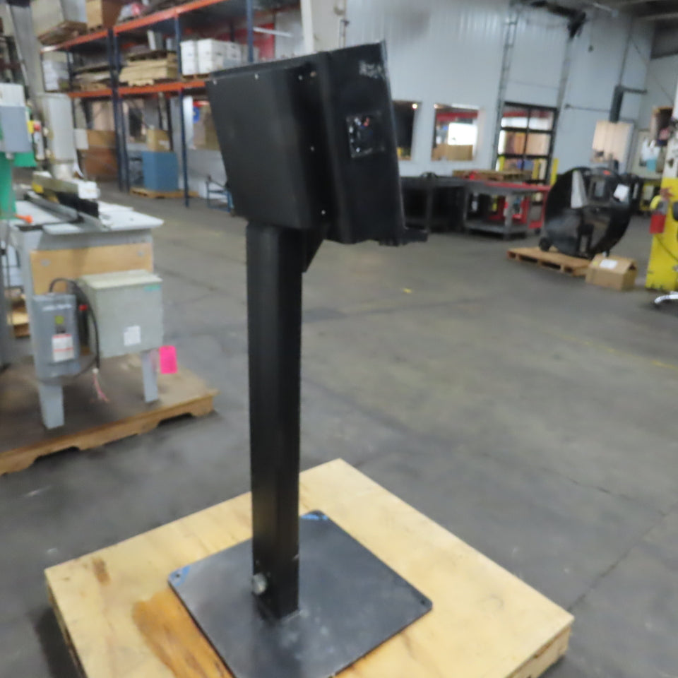Industrial Pedestal Monitor Enclosure with Cooling Fans and Keyboard Tray