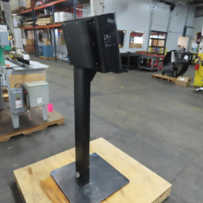 Industrial Pedestal Monitor Enclosure with Cooling Fans and Keyboard Tray