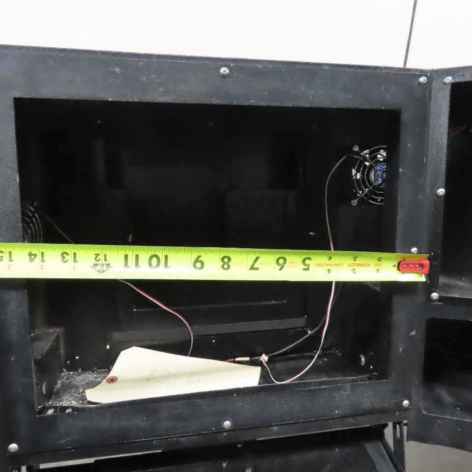 Industrial Pedestal Monitor Enclosure with Cooling Fans and Keyboard Tray