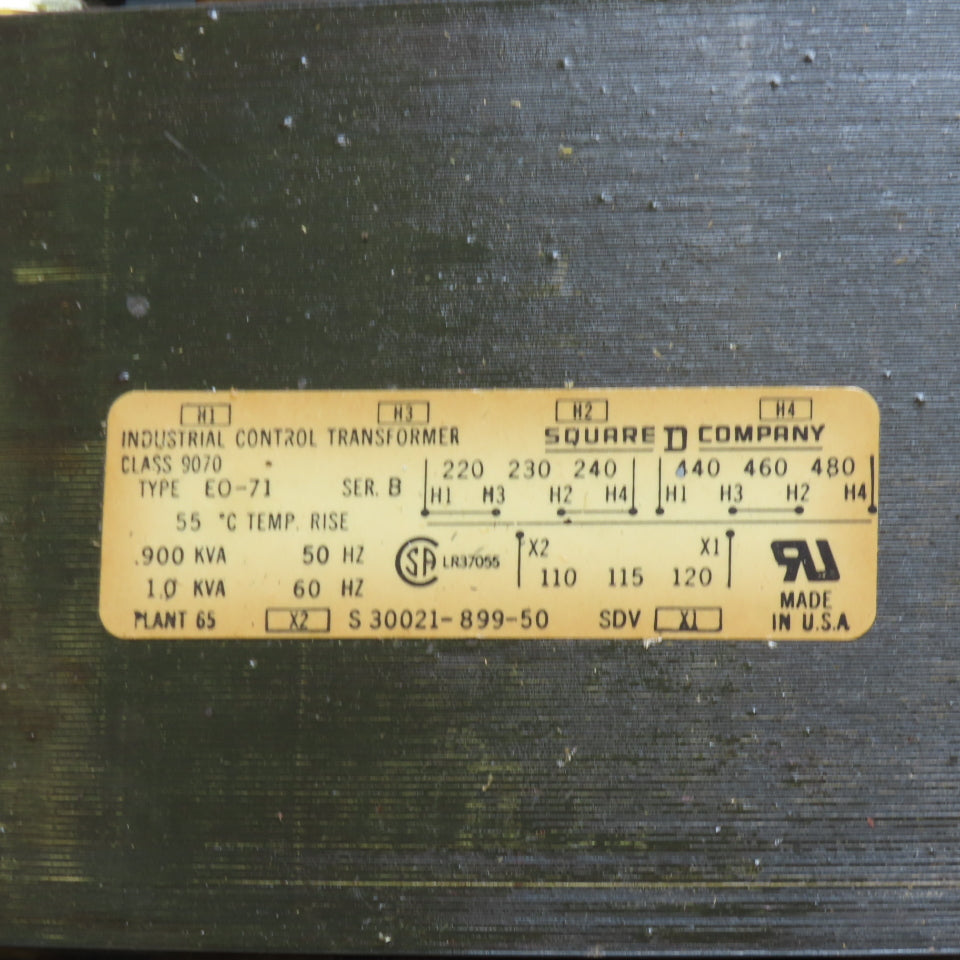 Square D SK5271U 1kVA Transformer Disconnect 240/480V Primary 120V Secondary