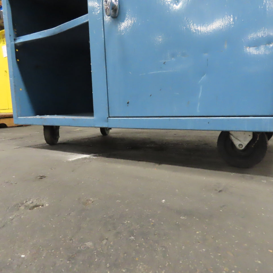 Industrial Rolling Workstation Cabinet W/ Drawer and Locking Storage 42"x24" Top