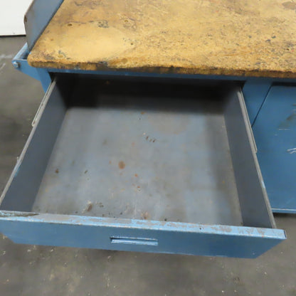 Industrial Rolling Workstation Cabinet W/ Drawer and Locking Storage 42"x24" Top