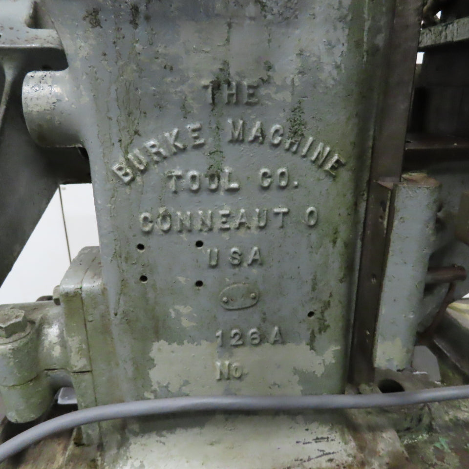 Burke Machine Tool Co. 126A 3/4HP Horizontal Production Mill 220/440V 3Ph Tested