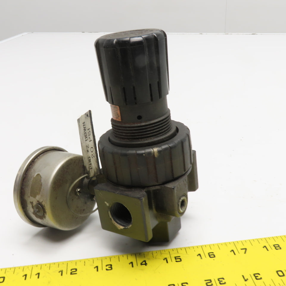 Parker 07R313AC 3/8" NPT Pneumatic Regulator 250 PSI Max with 160 PSI Gauge