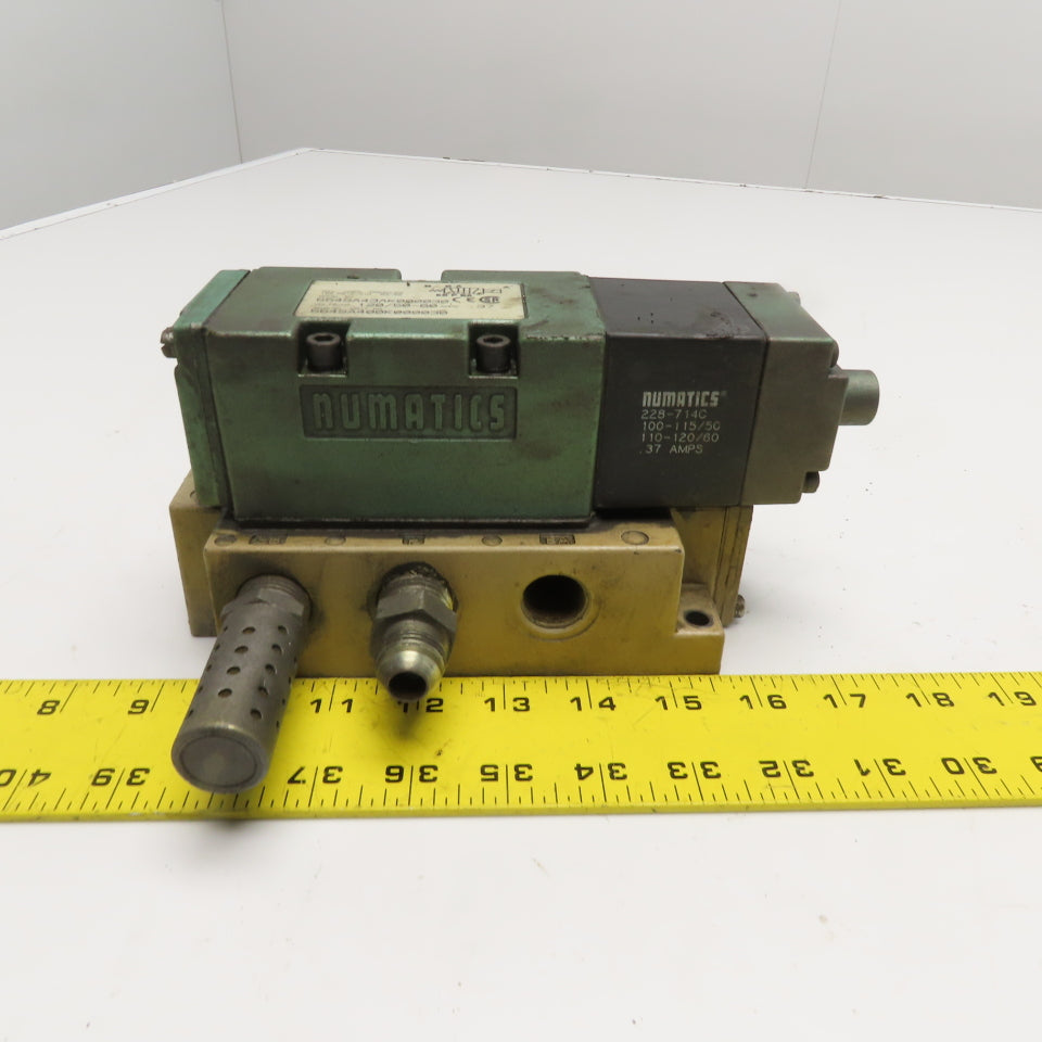 Numatics 554SA43AK000030 Solenoid Valve 150 PSI 120VAC 0.37A with Manifold Base