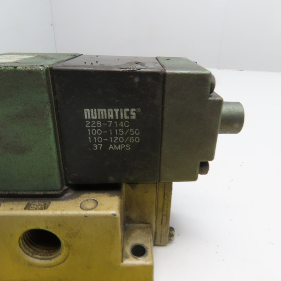 Numatics 554SA43AK000030 Solenoid Valve 150 PSI 120VAC 0.37A with Manifold Base