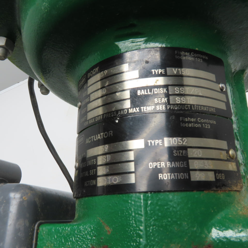 Fisher 1052 V150 Vee-Ball Pneumatic Control Valve 1" #150 1052 Actuator Modified