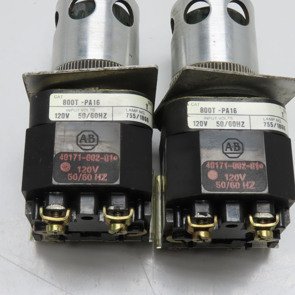 Allen-Bradley 800T-PA16 120V Illuminated Push Button Indicator Switch Lot Of 2