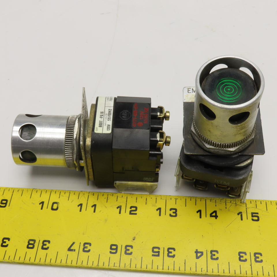 Allen-Bradley 800T-PA16 120V Illuminated Push Button Indicator Switch Lot Of 2