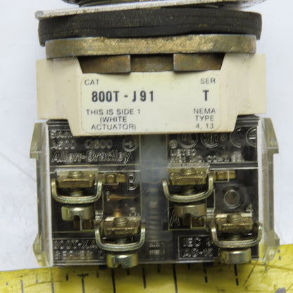 Allen-Bradley 800T-J91 3-Position Momentary Contact Selector Switch NEMA 4 13