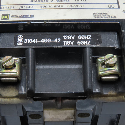 Square D 8736SC07S NEMA Size 1 Magnetic Contactor 120V Coil 3-Pole 3Ph