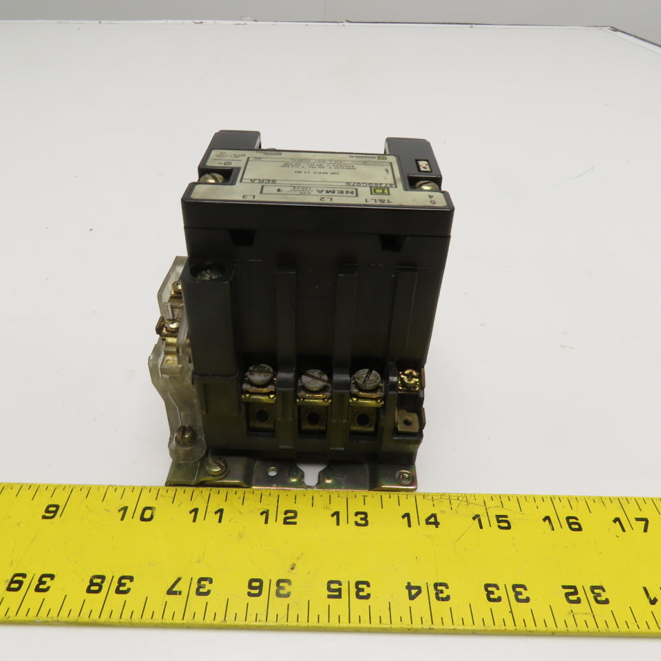 Square D 8736SC07S NEMA Size 1 Magnetic Contactor 120V Coil 3-Pole 3Ph
