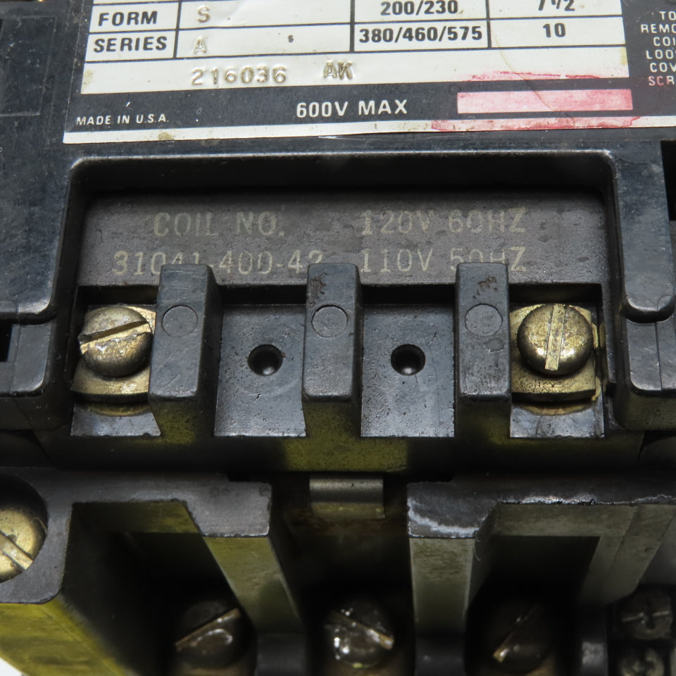 Square D 8736 SCO 8 NEMA Size 1 Magnetic Contactor 120V Coil 3-Pole 3Ph