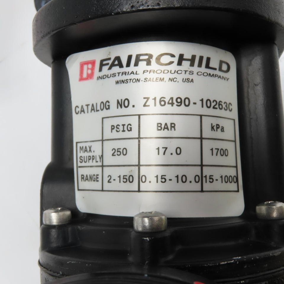 Fairchild 1210B 10163C Motor Set Precision Air Regulator 2-150 PSI 250 PSI Max