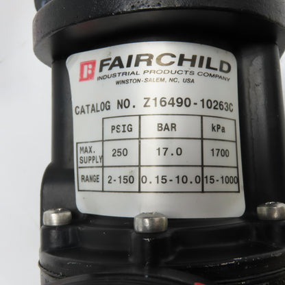 Fairchild 1210B 10163C Motor Set Precision Air Regulator 2-150 PSI 250 PSI Max