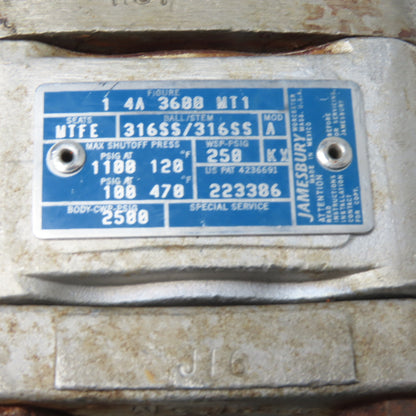 Jamesbury 4A 3600 MT1 1" 316SS Ball Valve with ST 50E Pneumatic Actuator