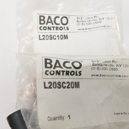 Baco Controls L20SC20M L20SC10M  LED Pilot Lights Red and Green 130VAC Lot of 2