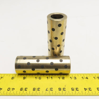 Graphite Plugged Self-Lubricating Bronze Sleeve Bearings 25x40x116mm Lot of 2