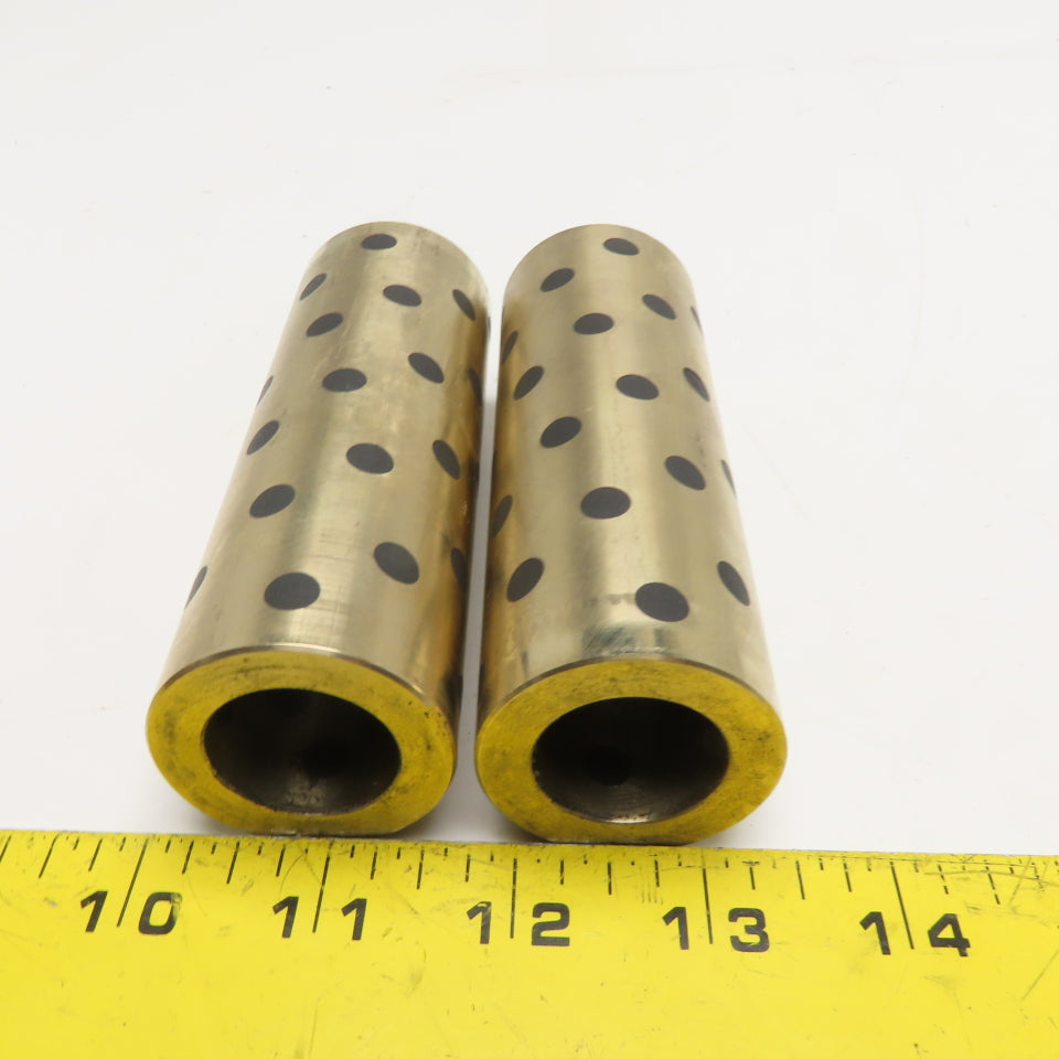 Graphite Plugged Self-Lubricating Bronze Sleeve Bearings 25x40x116mm Lot of 2