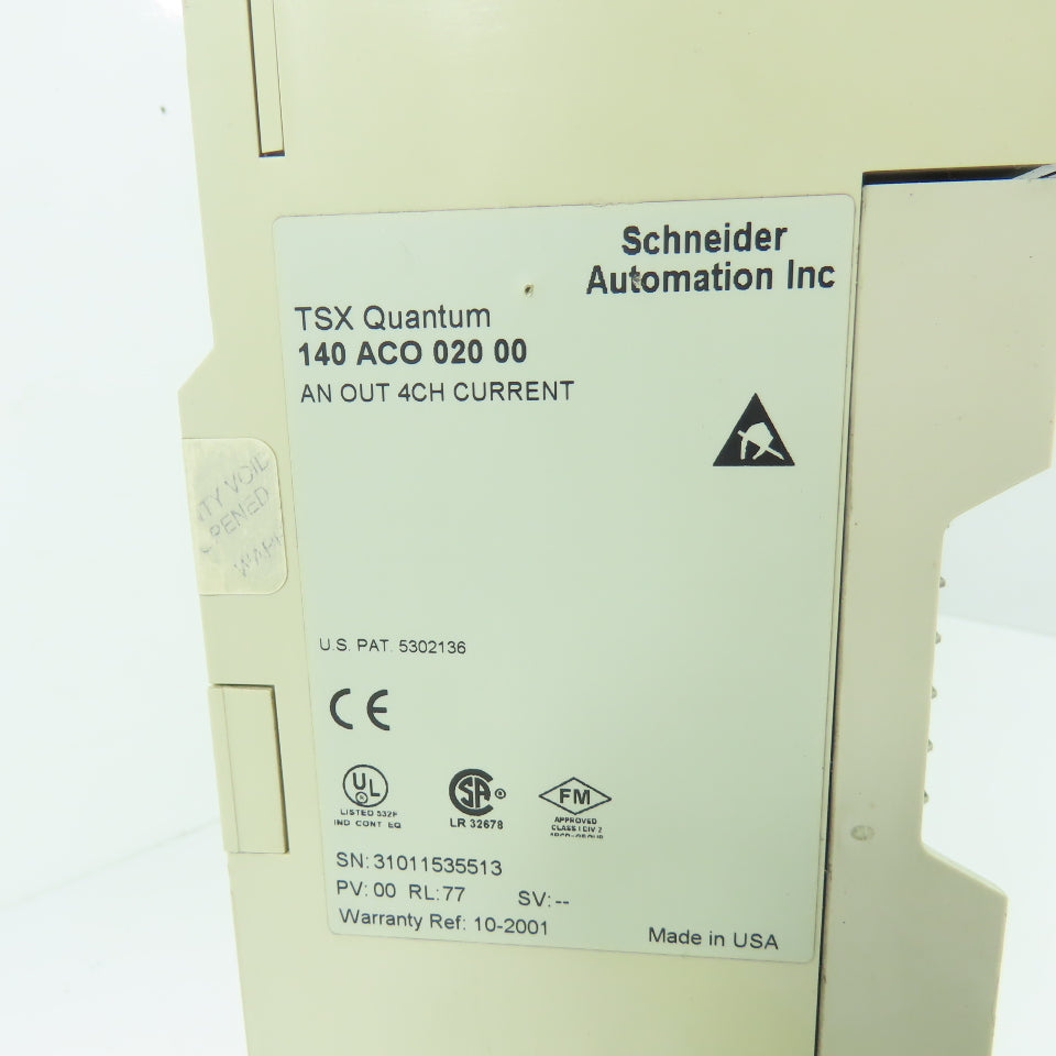 Schneider Automation 140 ACO 020 00 Analog Output Module 4-Channel Current