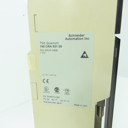 Schneider Automation Inc 140 CRA 931 00 TSX Quantum RIO DROP S908 1 CH Module