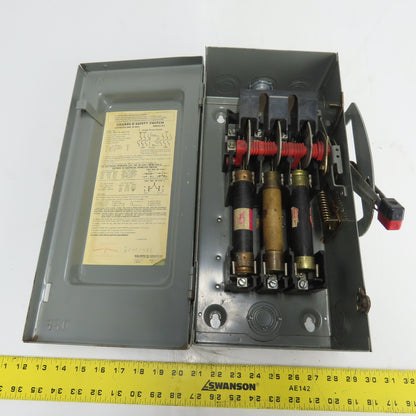 Square D H362 60A 3-Pole Single Throw Fusible Safety Disconnect Switch 600V