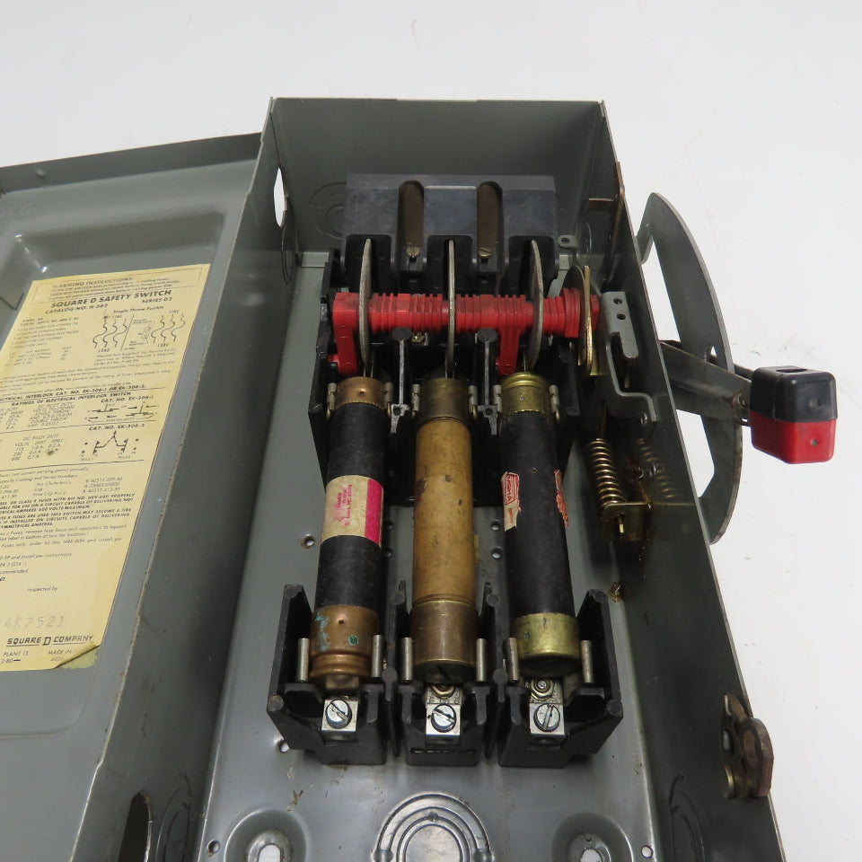 Square D H362 60A 3-Pole Single Throw Fusible Safety Disconnect Switch 600V