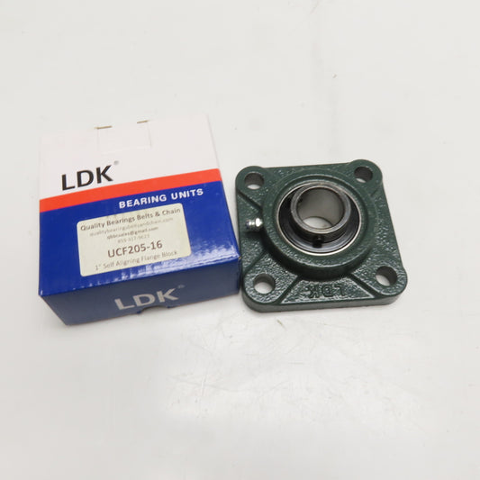 LDK UCF205-16 1" Self Aligning 4-Bolt Flange Block Bearing