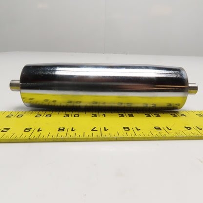 45-48mm Crowned Chrome Conveyor Idler Rollers 12mm Shaft 154mm OAL Lot of 2