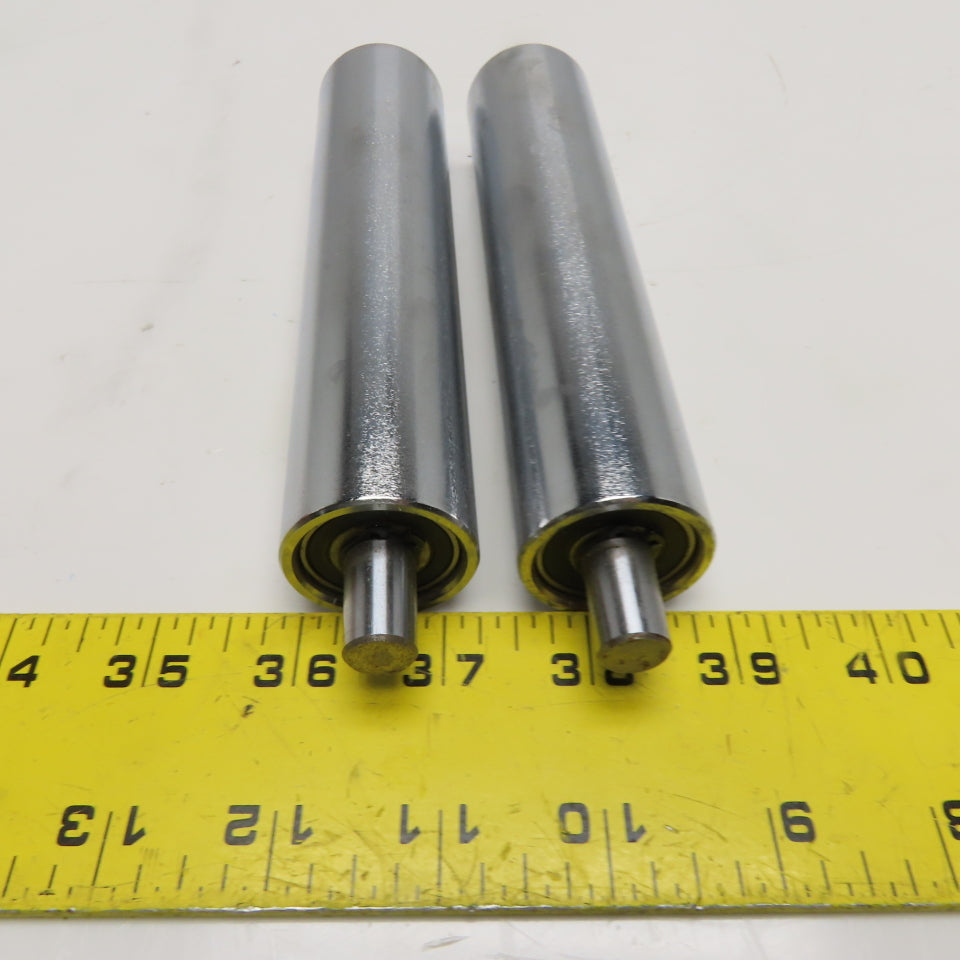 34mm Chrome Conveyor Idler Roller 12mm Shaft 154mm Face Width Lot Of 2