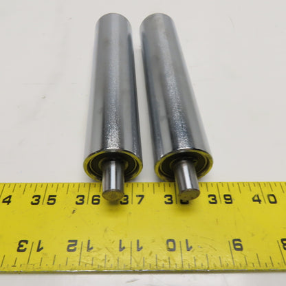 34mm Chrome Conveyor Idler Roller 12mm Shaft 154mm Face Width Lot Of 2