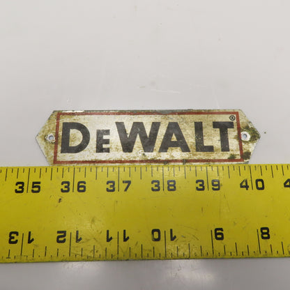 DeWalt 130 Vintage Nameplate Set & Saw Tilt Gauge Lancaster PA 3pc