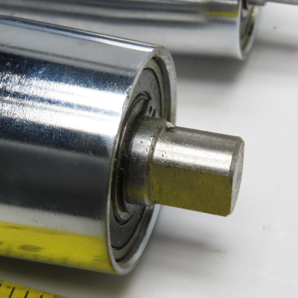 48mm Crowned Chrome Gravity Idler Roller 154mm Face Width 190m OAL Lot Of 2