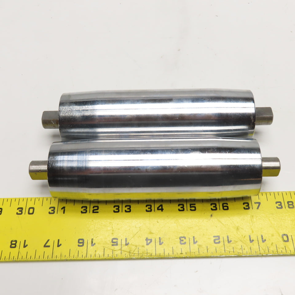 48mm Crowned Chrome Gravity Idler Roller 154mm Face Width 190m OAL Lot Of 2