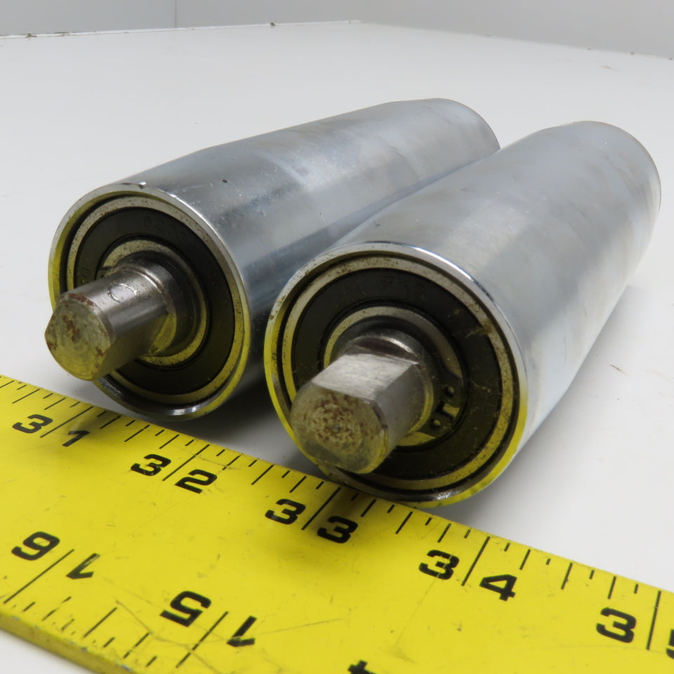 48mm Crowned Chrome Gravity Idler Roller 154mm Face Width 190m OAL Lot Of 2