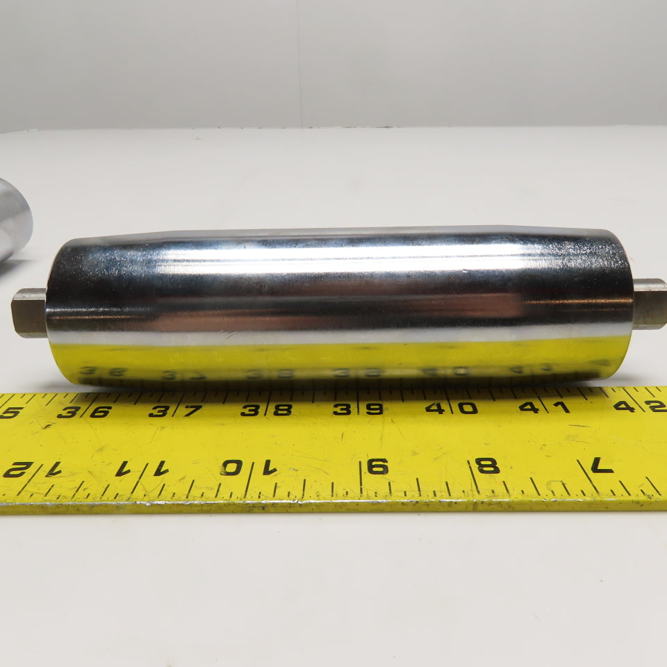 48mm Crowned Chrome Gravity Idler Roller 154mm Face Width 190m OAL Lot Of 2