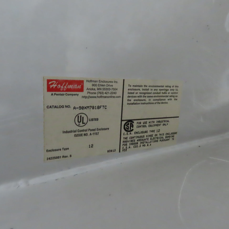 Hoffman A-90XM7818FTC 90"x78.5x18"Free Standing Electrical Enclosure W/Backplate
