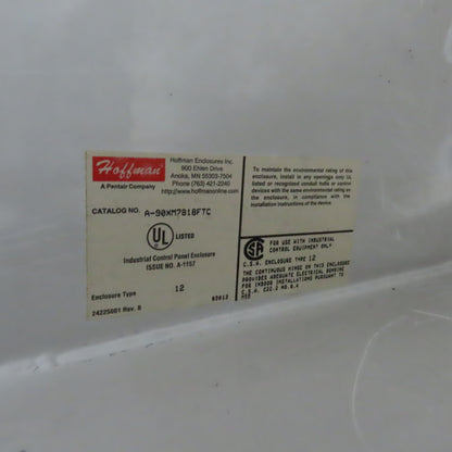 Hoffman A-90XM7818FTC 90"x78.5x18"Free Standing Electrical Enclosure W/Backplate