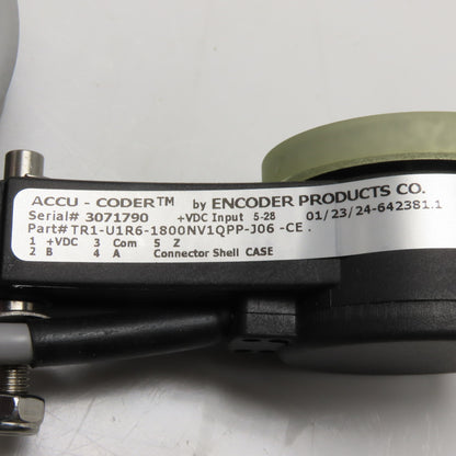 Encoder Products Co. TR1-U1R6-1800NV1QPP-J06 Measuring Wheel Encoder 5-28VDC