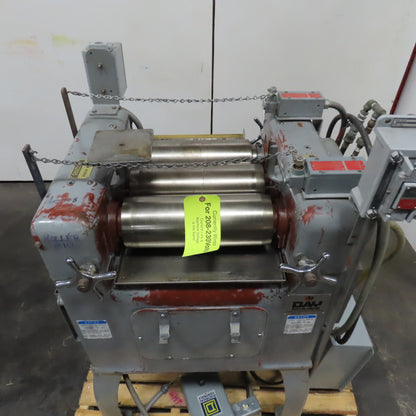 JH Day 12' Three Roll Dispersion Mill Roller 3Ph 230/480V Tested