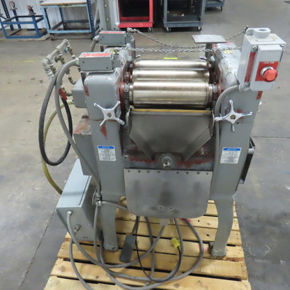 JH Day 12' Three Roll Dispersion Mill Roller 3Ph 230/480V Tested